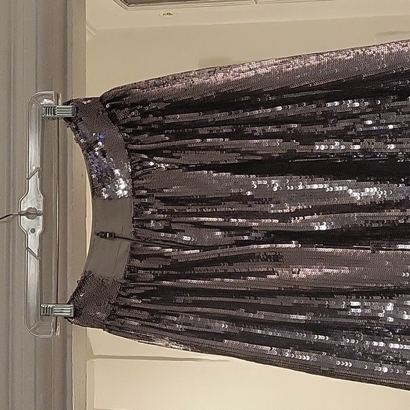 NWOT Alice + Olivia One of a Kind Floor Length Silver Sequin Skirt - Picture 5 of 7
